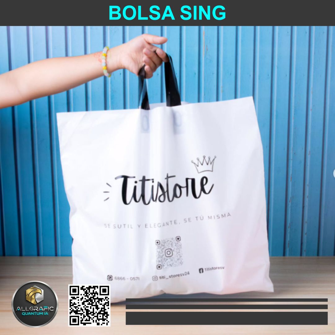 bolsa sling bag de compras plástica cuadrada e impresión