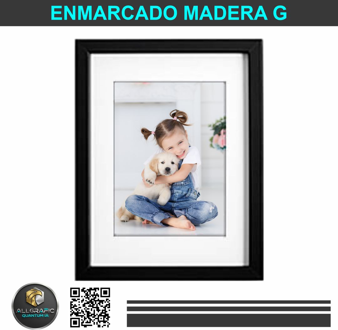 Marco tipo madera generica con lamina fotográfica