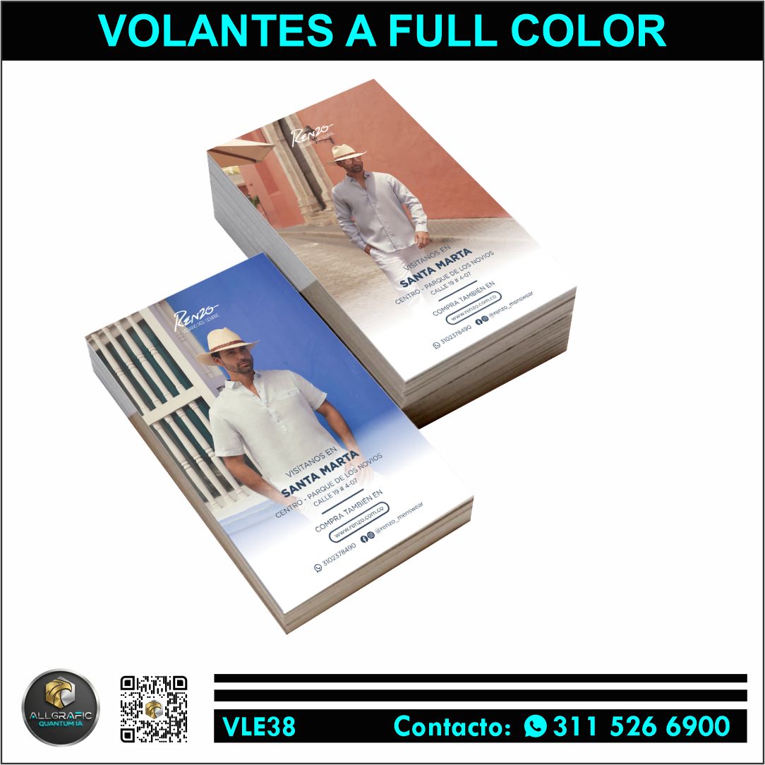 Volante a full color, todos los colores. Cantidad: 1.000 volantes Papel: Propalcote 115g Tamaño: Media Carta